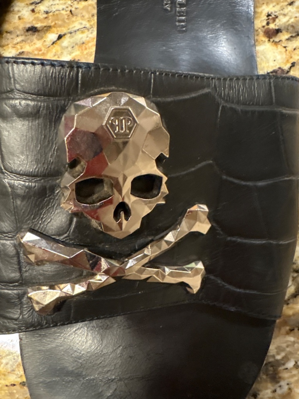Philipp Plein Made in Italy Men’s Skull and Cross Bones Sandals men’s EU44 - Picture 10 of 13